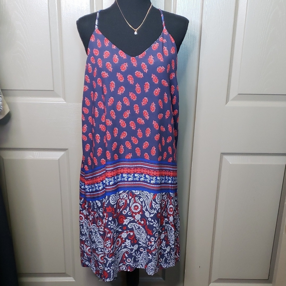 NWT Maurices Halter Floral Paisley Print Rayon Dress Size large